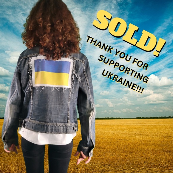 SOLD! Original FJ Ukrainian Flag - Jean Jacket - Picture 1 of 8